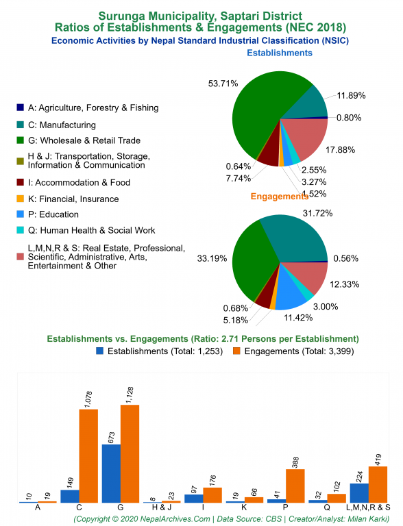 Economic Activities by NSIC Charts of Surunga Municipality