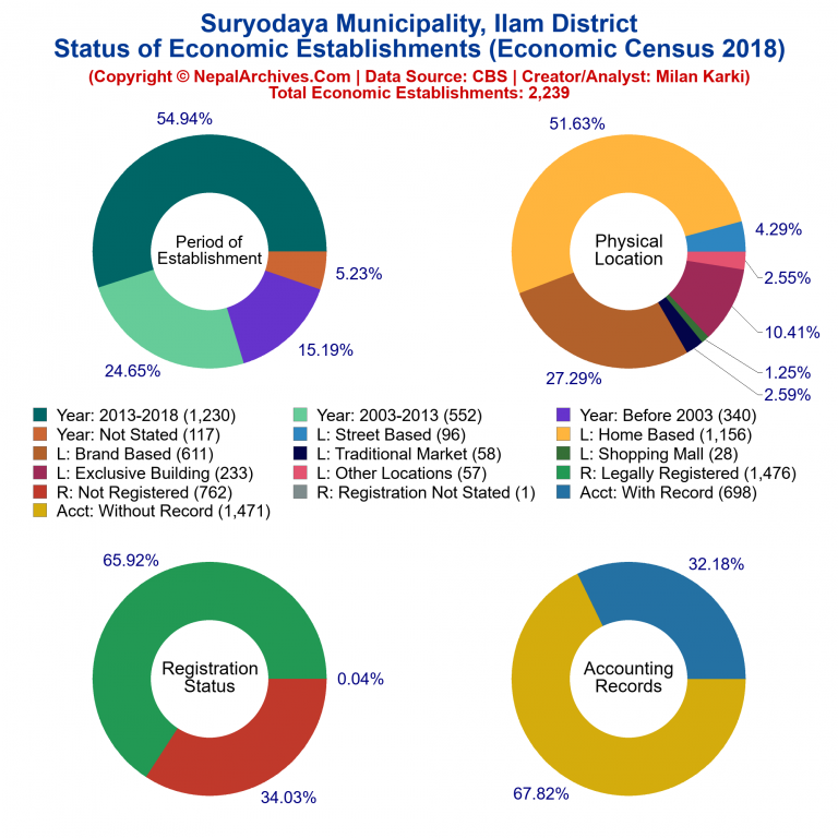 NEC 2018 Economic Establishments Charts of Suryodaya Municipality