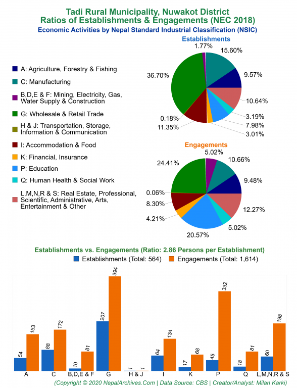 Economic Activities by NSIC Charts of Tadi Rural Municipality