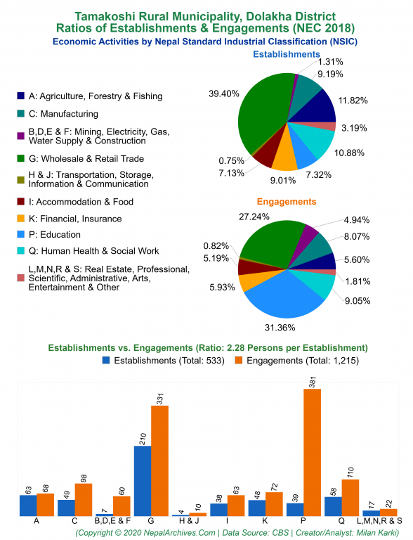 Economic Activities by NSIC Charts of Tamakoshi Rural Municipality