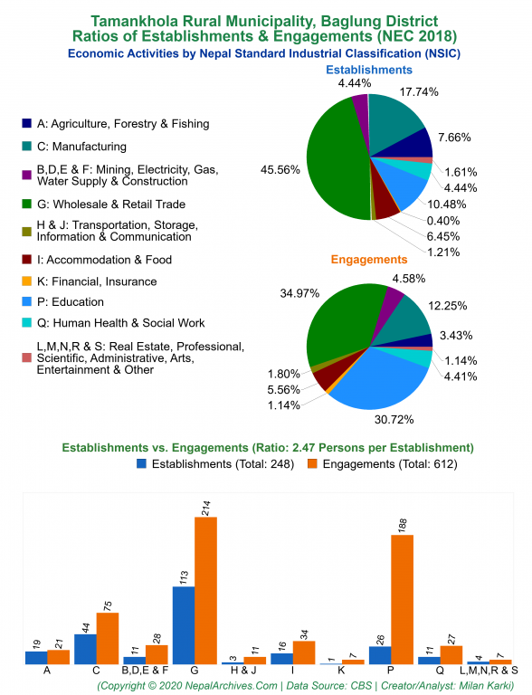 Economic Activities by NSIC Charts of Tamankhola Rural Municipality