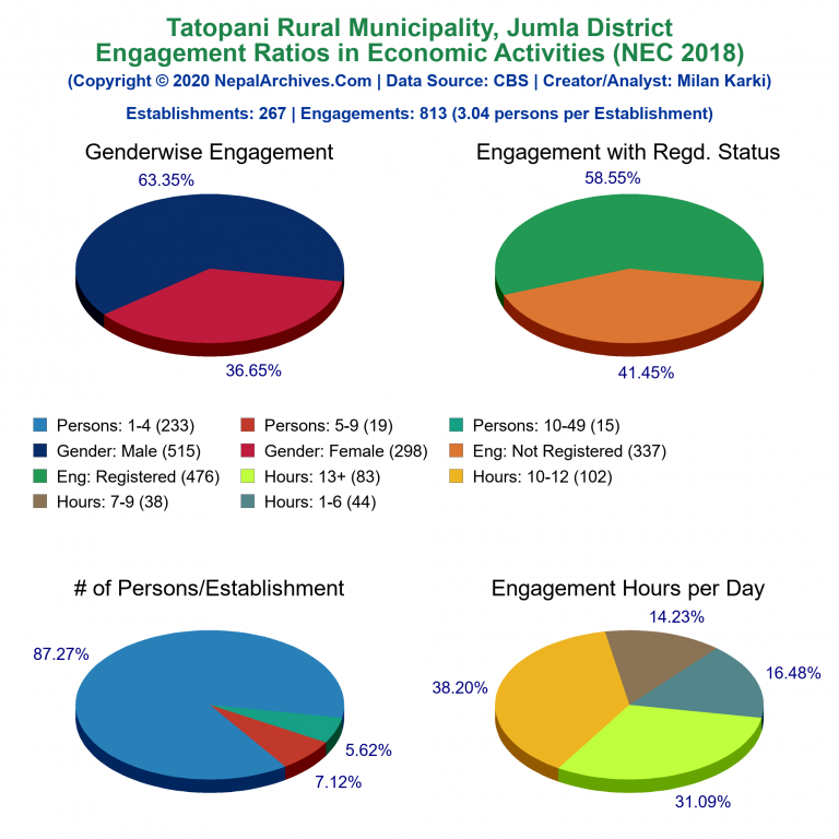 NEC 2018 Economic Engagements Charts of Tatopani Rural Municipality