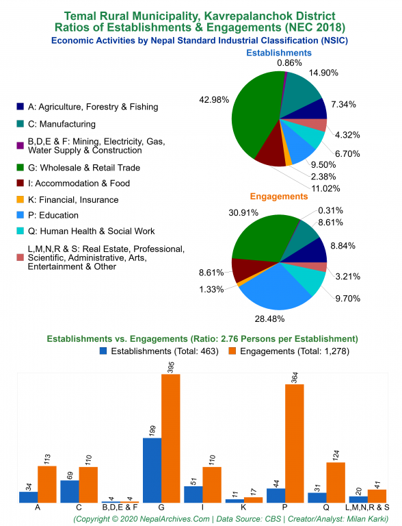 Economic Activities by NSIC Charts of Temal Rural Municipality