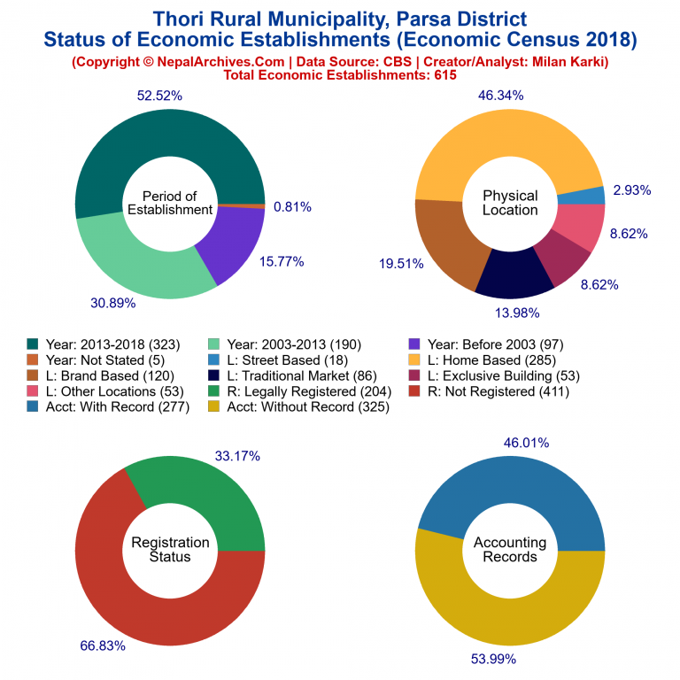 NEC 2018 Economic Establishments Charts of Thori Rural Municipality