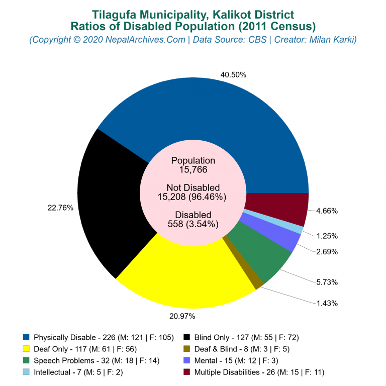 Disabled Population Charts of Tilagufa Municipality