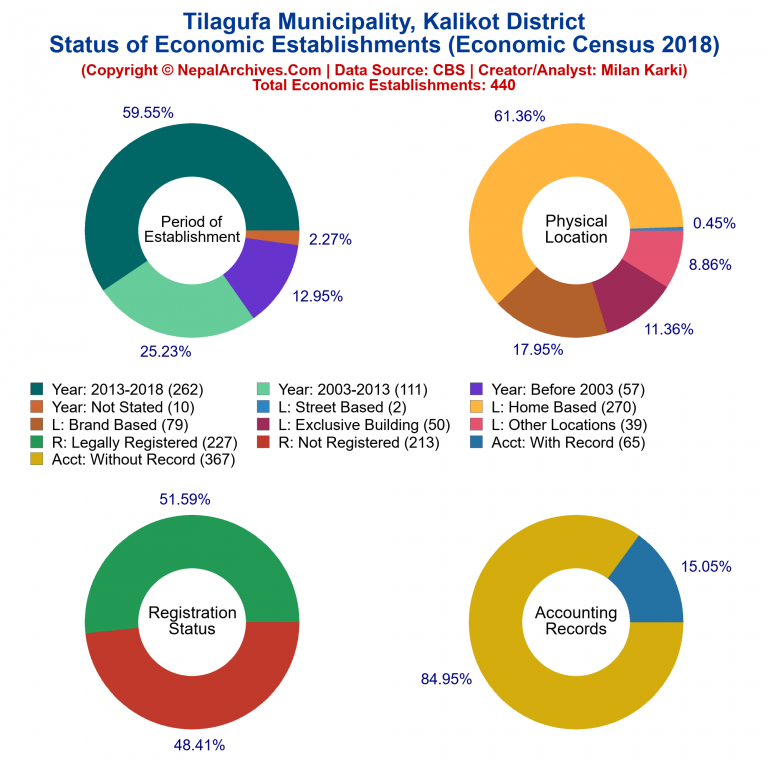 NEC 2018 Economic Establishments Charts of Tilagufa Municipality