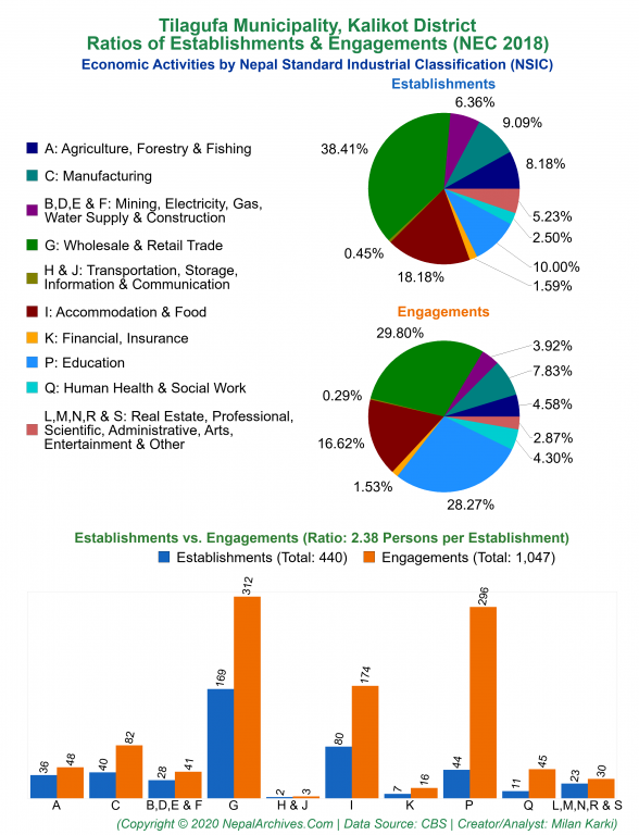 Economic Activities by NSIC Charts of Tilagufa Municipality