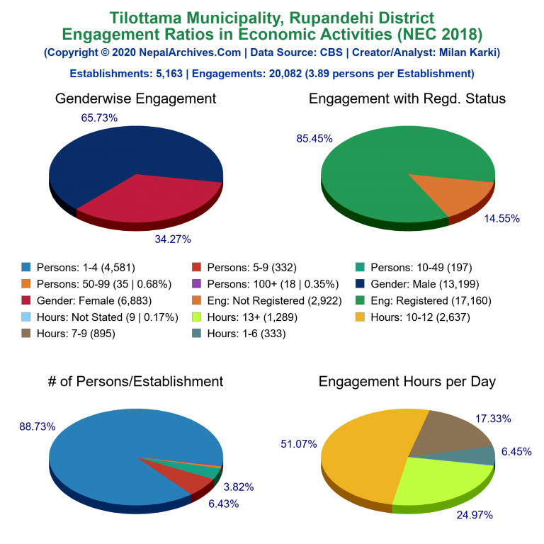 NEC 2018 Economic Engagements Charts of Tilottama Municipality