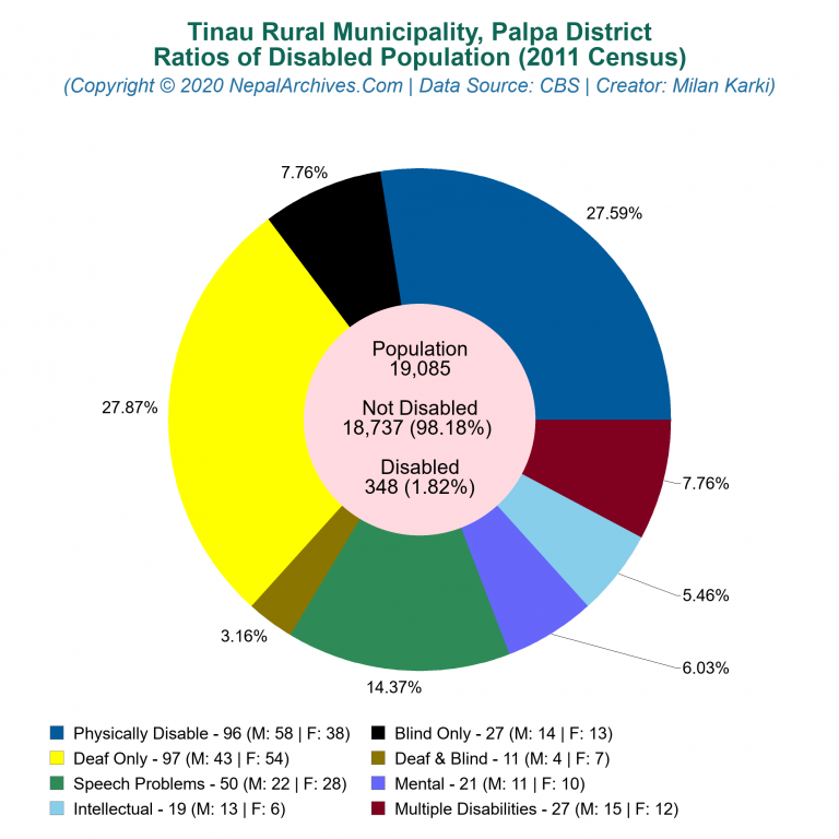 Disabled Population Charts of Tinau Rural Municipality