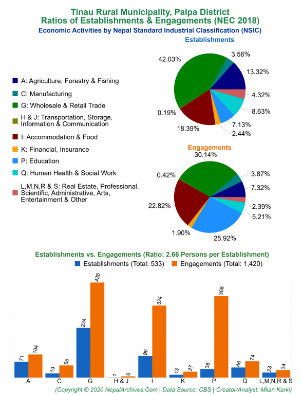 Economic Activities by NSIC Charts of Tinau Rural Municipality