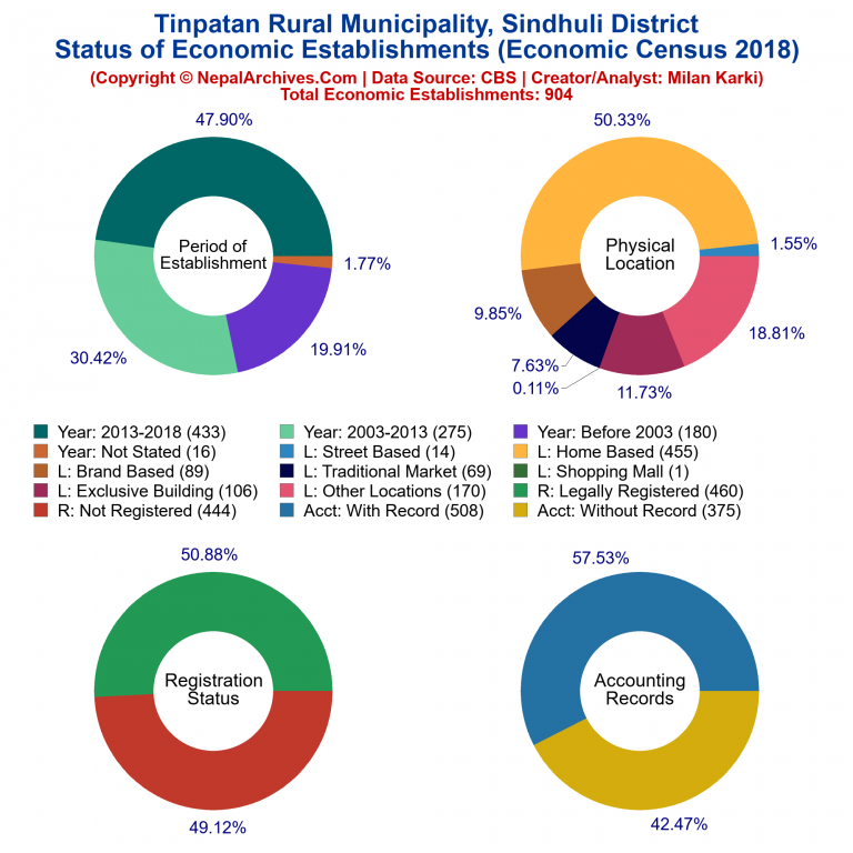 NEC 2018 Economic Establishments Charts of Tinpatan Rural Municipality