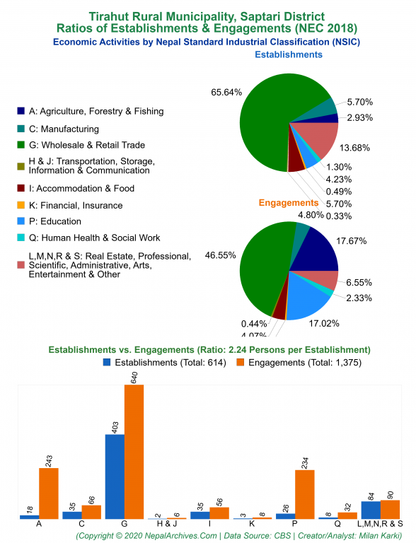 Economic Activities by NSIC Charts of Tirahut Rural Municipality