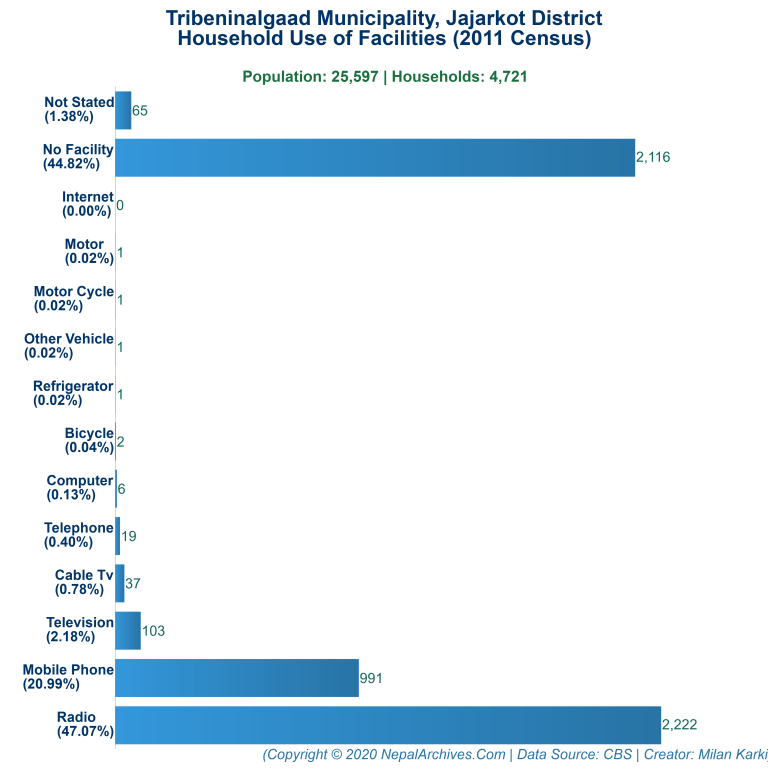 Household Facilities Bar Chart of Tribeninalgaad Municipality