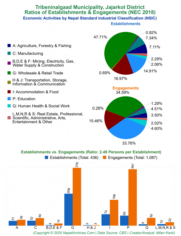 Economic Activities by NSIC Charts of Tribeninalgaad Municipality