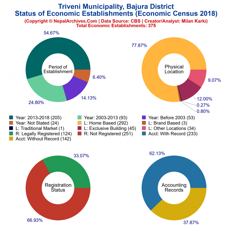 NEC 2018 Economic Establishments Charts of Triveni Municipality