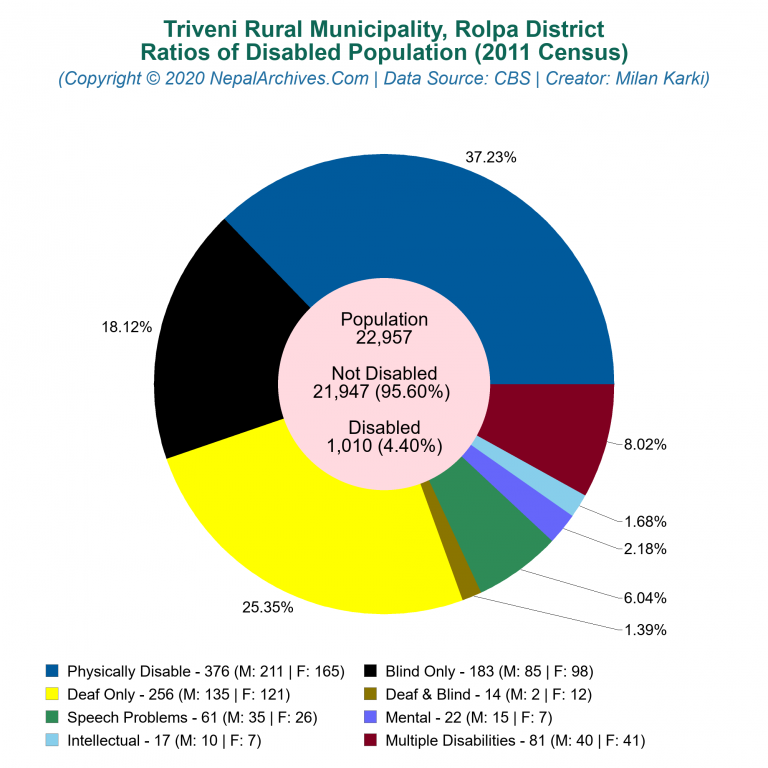 Disabled Population Charts of Triveni Rural Municipality