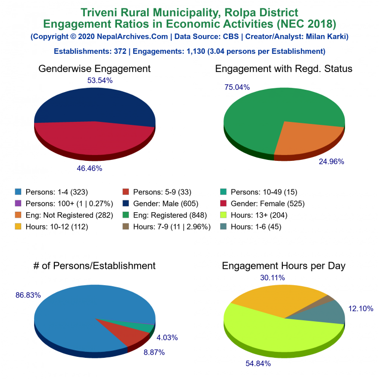 NEC 2018 Economic Engagements Charts of Triveni Rural Municipality