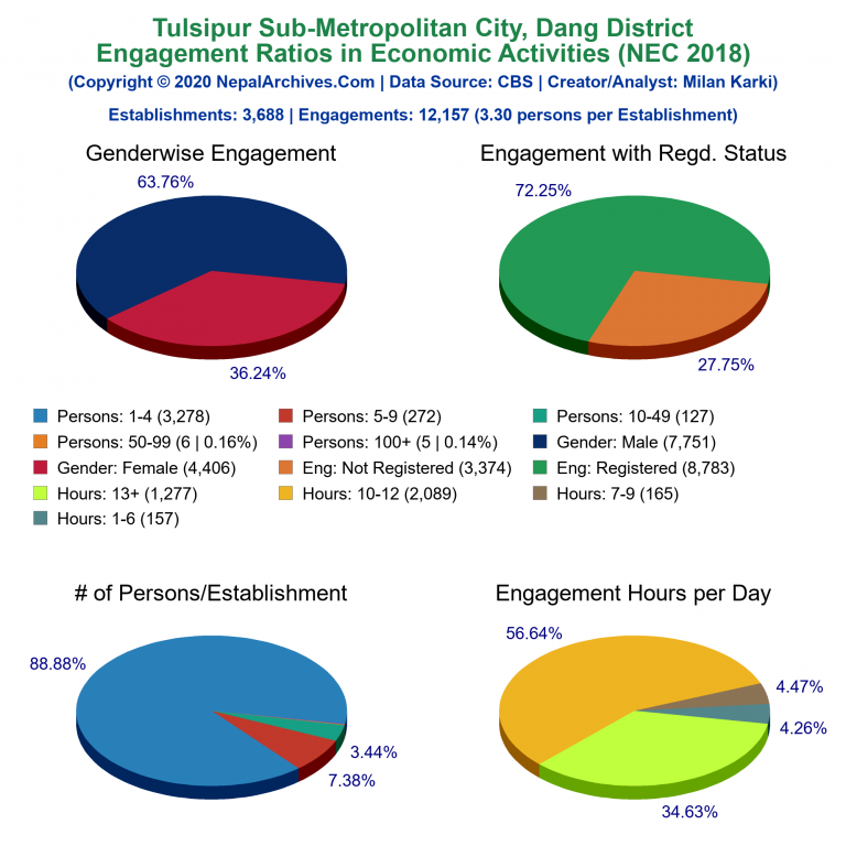 NEC 2018 Economic Engagements Charts of Tulsipur Sub-Metropolitan City