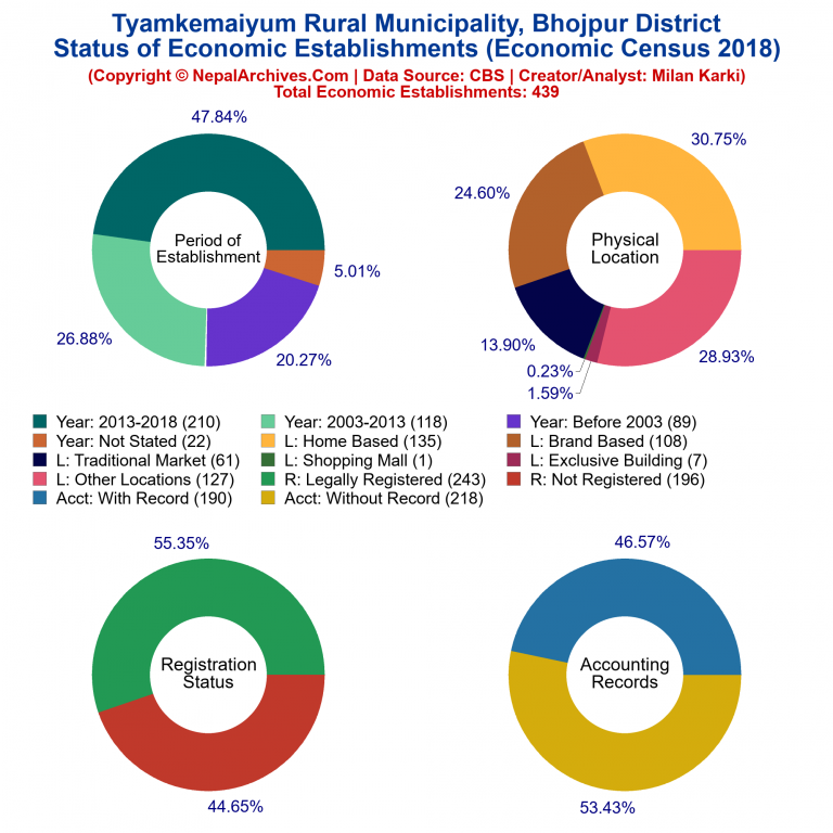 NEC 2018 Economic Establishments Charts of Tyamkemaiyum Rural Municipality