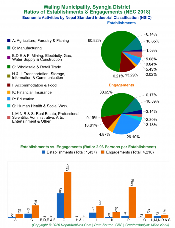 Economic Activities by NSIC Charts of Waling Municipality