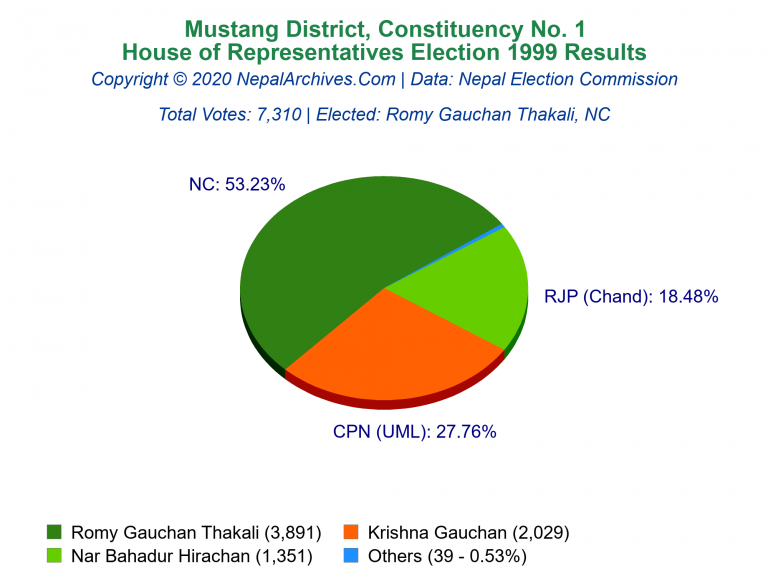 Mustang: 1 | House of Representatives Election 1999 | Pie Chart