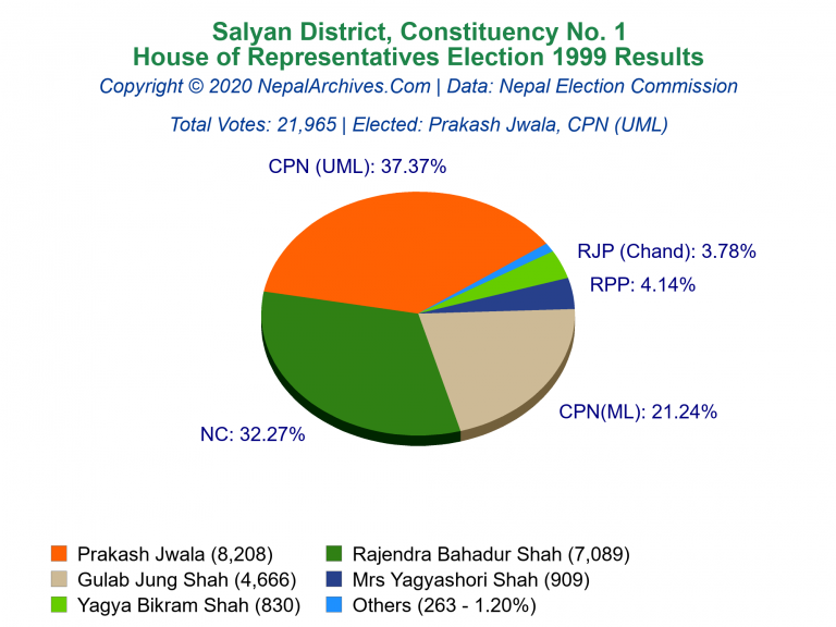 Salyan: 1 | House of Representatives Election 1999 | Pie Chart