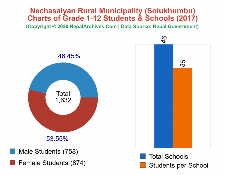 Grade 1-12 Students and Schools in Nechasalyan Rural Municipality in 2017
