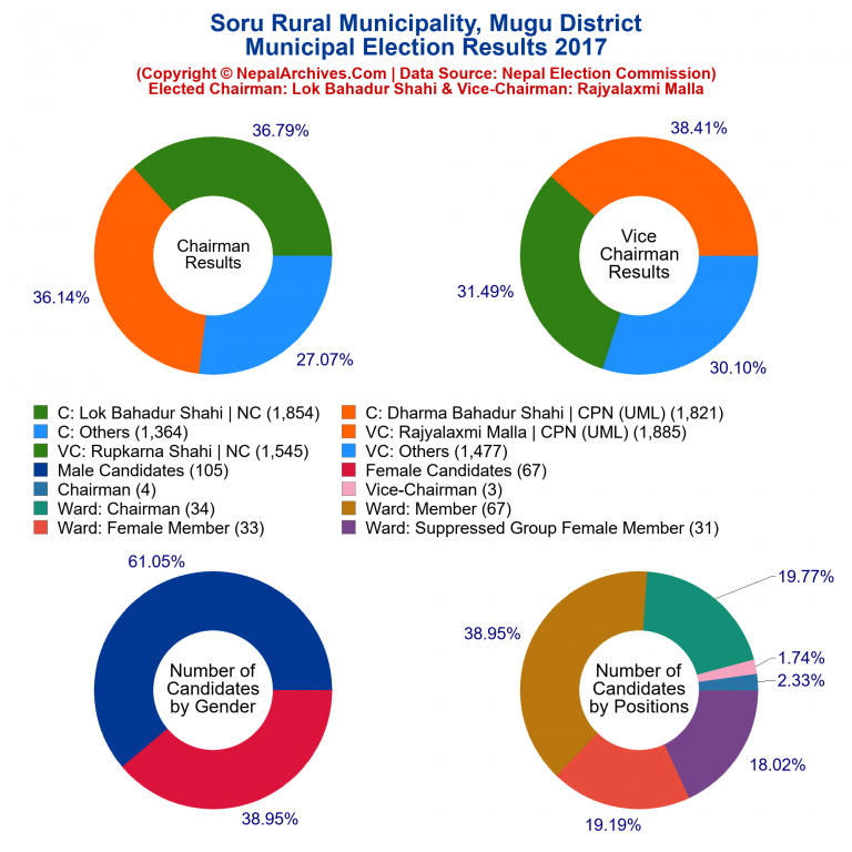 2017 local body election results piechart of Soru Rural Municipality