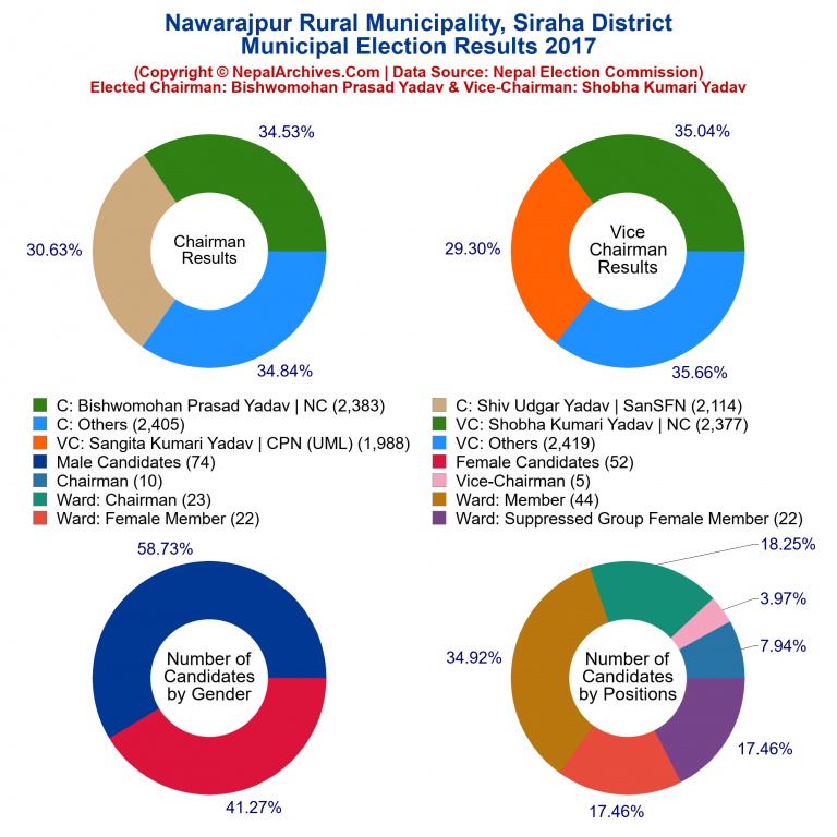 2017 local body election results piechart of Nawarajpur Rural Municipality